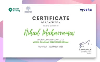 Certificate of Completion