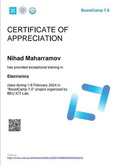 Certificate of Appreciation